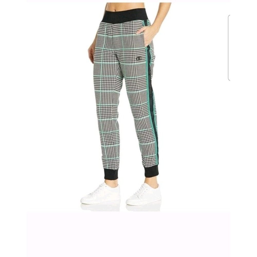 XS Champion Women's‎ Life Reverse Weave Houndstooth Jogger Pants in Black